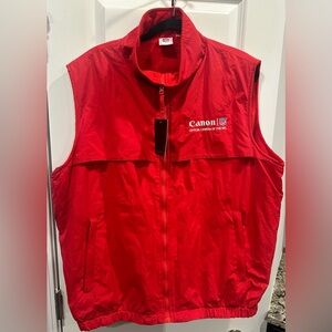 NWT Vintage Men’s NFL Canon Official Camera Red Full Zip Fleece Vest- Size XL